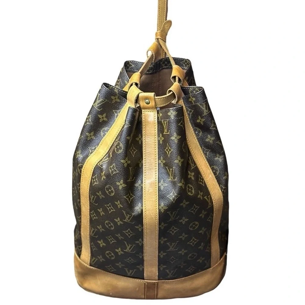 LOUIS VUITTON LV Monogram Randonnee GM Backpack Duffle Shoulder Bag RARE HTF